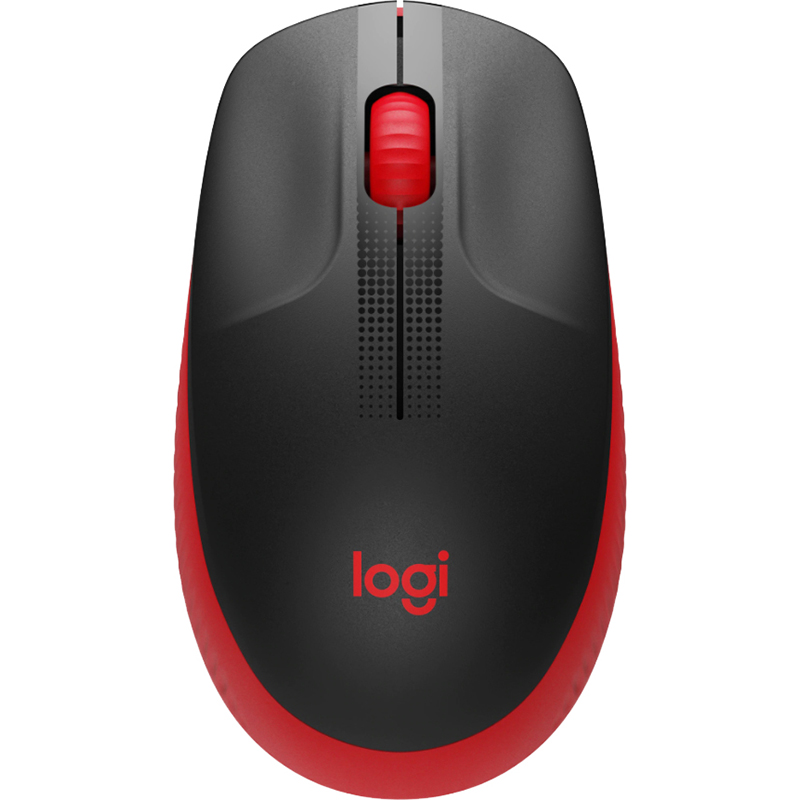 Logitech M190 Mouse, Optical 1000 dpi, Wireless, Red