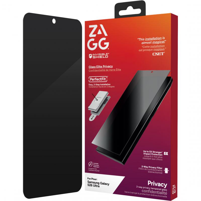 Zagg Invisible Shield Glass Elite Privacy Smartphone…