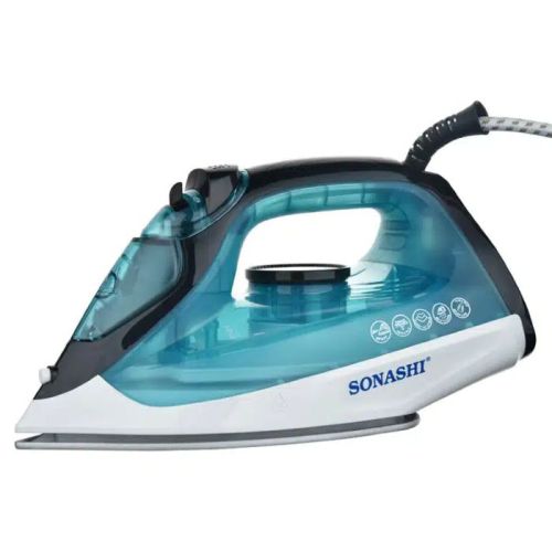 Sonashi Steam Iron With Ceramic Soleplate -1600W Blue-W...