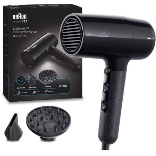 Compare Braun Hairdryer HD2.2 Hair Dryer, 2200 W, +2 Attachment... at KSA Price