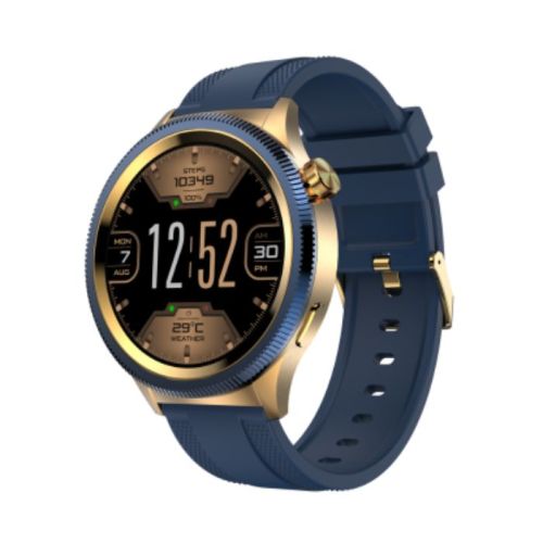 Compare Hezire HWatch Crown Smartwatch, Blue And Gold  HEZSW... at KSA Price