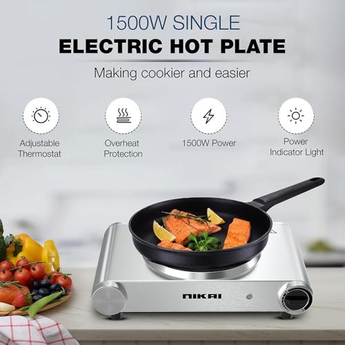 Compare Nikai Single Hot Plate  1500W Power, Adjustable Thermo... at KSA Price