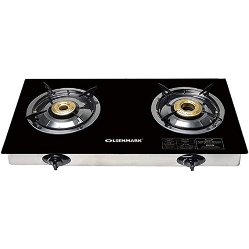Compare Olsenmark Glass Two Burner, Cast Iron India, Black  OM... at KSA Price