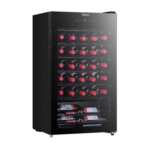 Compare Midea Wine Cooler Glass Refrigerator Black at KSA Price