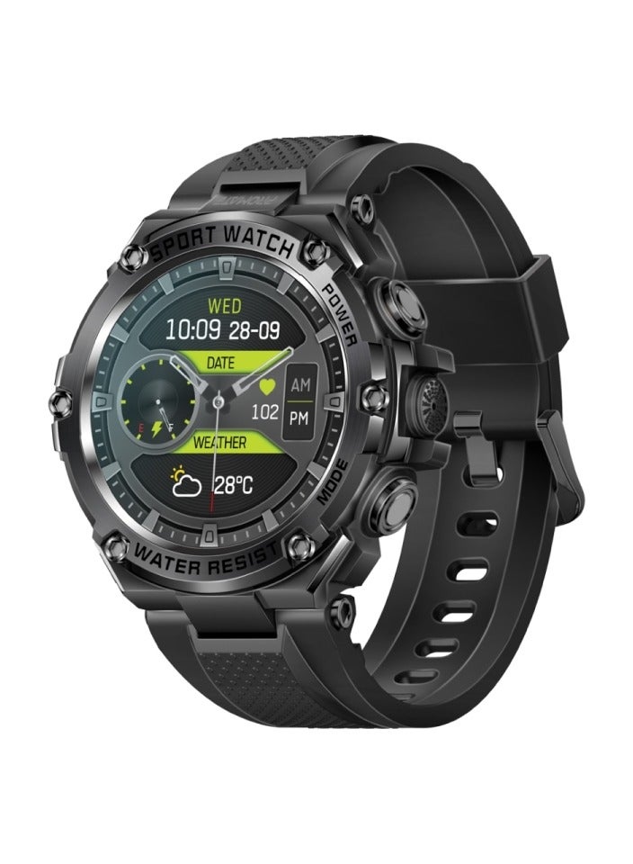 Compare Smart Watch, RoundScreen BT 5.1 Fitness Tracker with 1.53Inch TFT Display, 80 Day Battery, Pentamagnetism Speaker, Sporty, IP67 Water Resistance for iPhone 17, GalaxyS 25 Ultra  Black at KSA Price