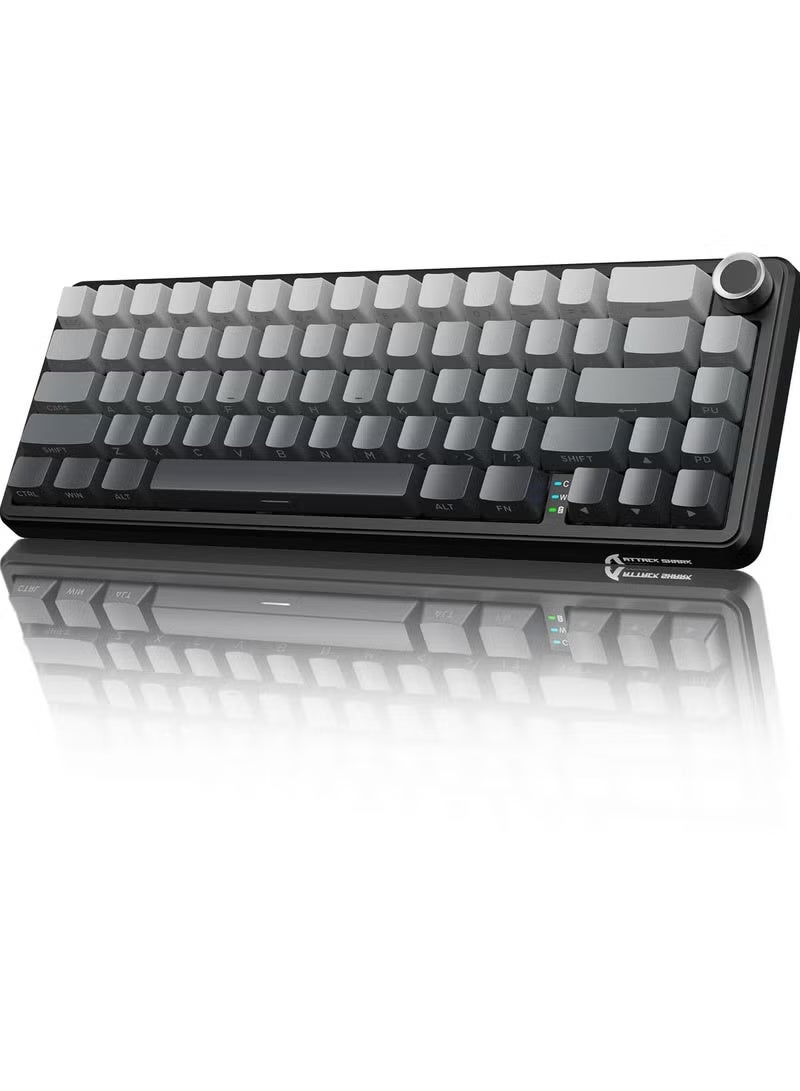 X66 Wireless Mechanical Gaming Keyboard with Knob,Tri…