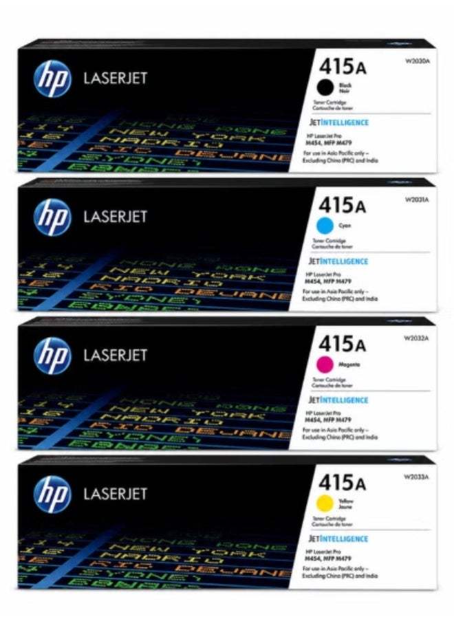 HP 415A Toner Cartridge Set, 4-Pack (Black, Cyan,…
