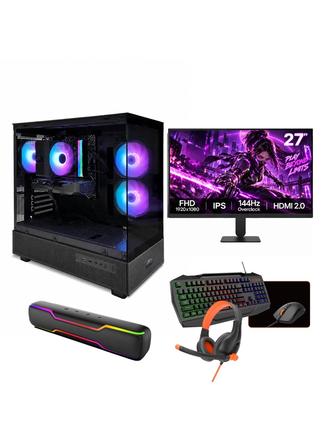 RGB Gaming PC Bundle Intel Core i5-12400F, NVIDIA…