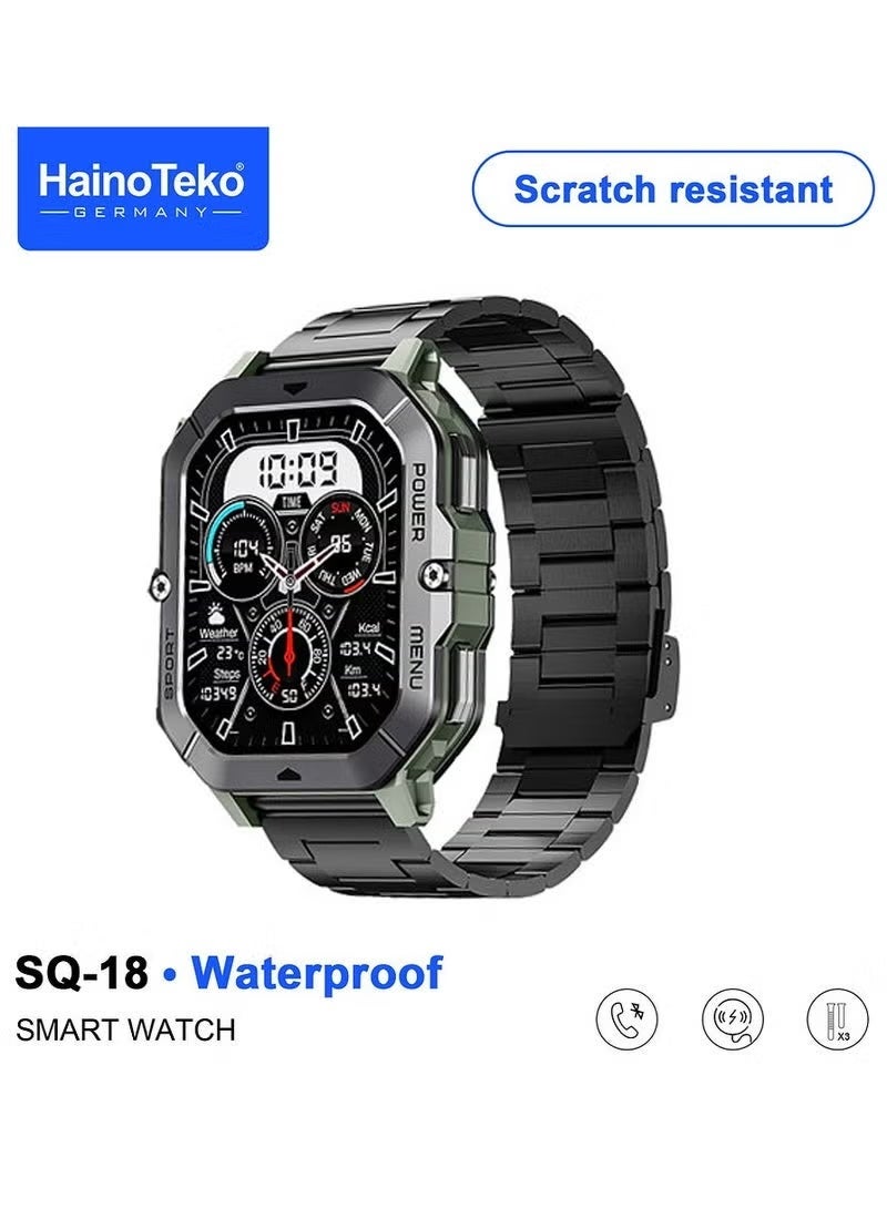 Compare Haino Teko SQ18 AMOLED Smartwatch with Bluetooth Calling and 3 Interchangeable Straps – Black at KSA Price