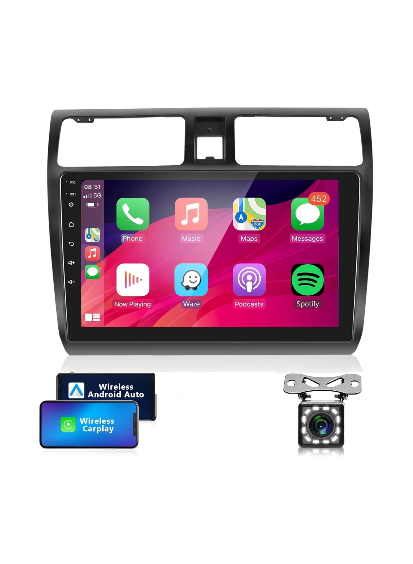 Compare Android Car Stereo for Suzuki Swift 2005 2006 2007 2008 2009 2010 6GB RAM 128GB ROM 10 Inch Support SIM Card, Apple Carplay, MirrorLink WiFi BT, IPS Touch Screen with Backup Camera Included at KSA Price