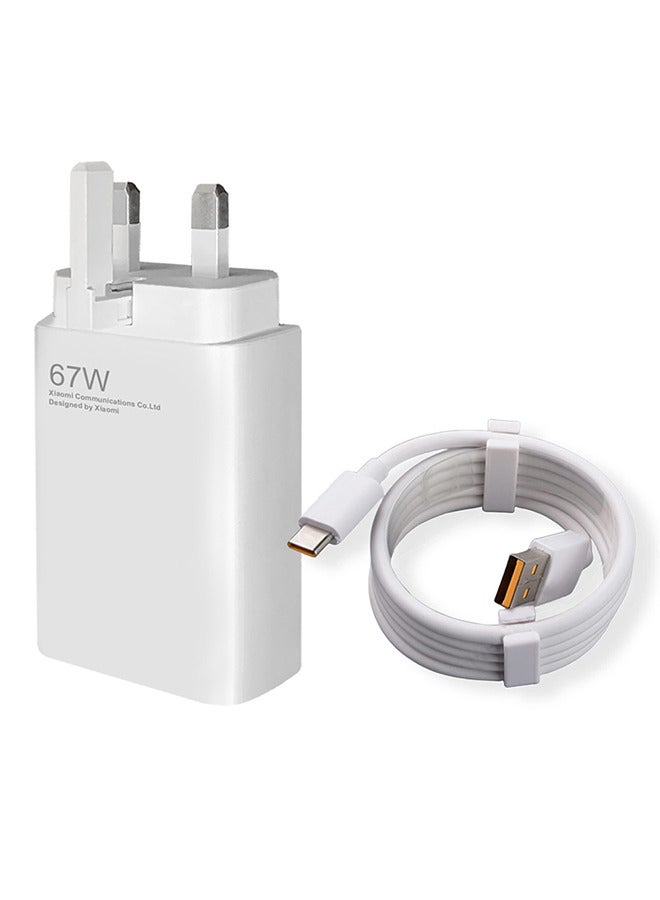 Compare 67W Fast Charging Adapter 3Pins  Redmi 11 Pro Wall Charger with Cable TypeC  WhiteR67 at KSA Price