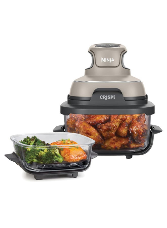 Compare CRISPi Portable Air Fryer, 3.8 L, 4in1: Air fry, Roasting, Keeping Warm, Crispy Warming, SpaceSaving Compact Design, 2 Removable Glass Trays & Lids, 3.8 L 1700 W FN101EUST Stone at KSA Price