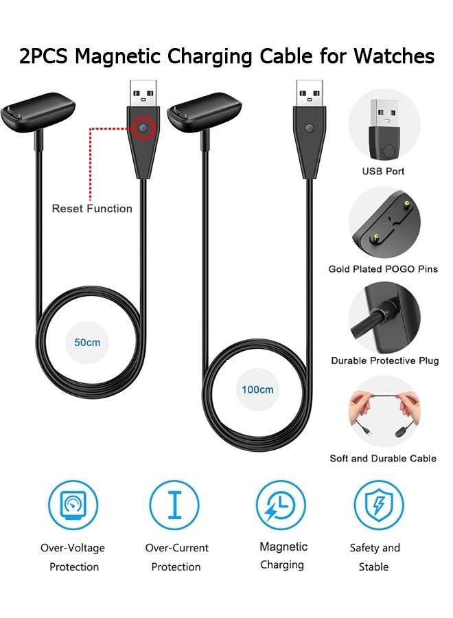 Compare Charger Cable for Fitbit Charge 6Luxe  2 Pack Upgraded Strong Magnetic Charging Cable with Reset Button Replacement for Fitbit Luxe & Fitbit Charge 6, Black Charging Cord Accessory39.419.7 at KSA Price