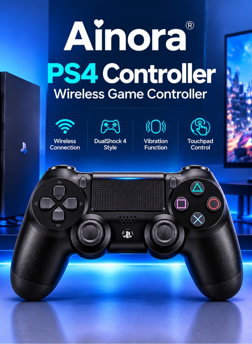 Ainora PS4 Controller Wireless Game Controller…