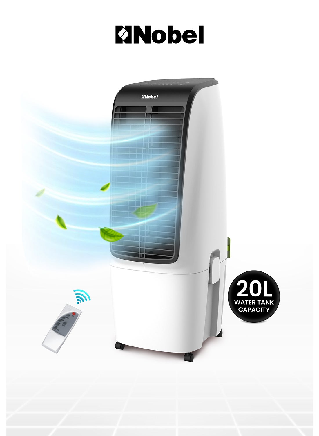 Compare Air Cooler , 20L Capacity, Detachable Water Tank, 3 Wind Modes, 4 Wind Speeds, Touch & Remote Control, Honeycomb Filter, Automatic Shutdown, Silent Operation 20 L 110 W NAC400 White at KSA Price