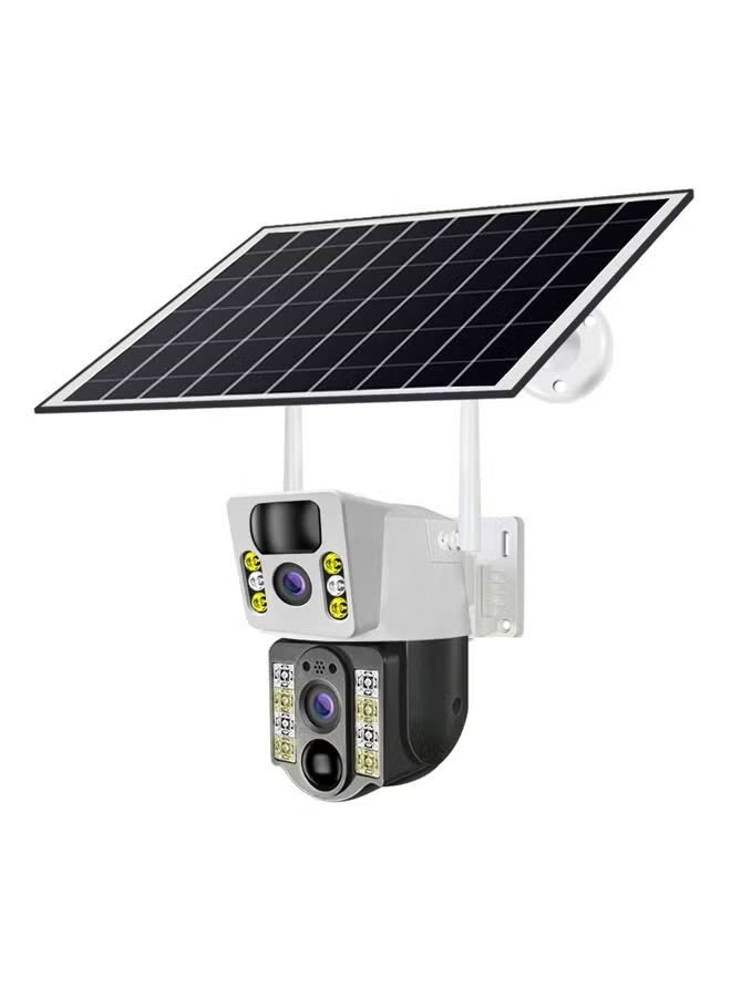 Compare Solar Powered 4G Dual Lens Outdoor Security Camera with Night Vision, Dual Light Source, 360° Panoramic View, Motion Detection, Mobile App Remote Access, Wireless Surveillance at KSA Price