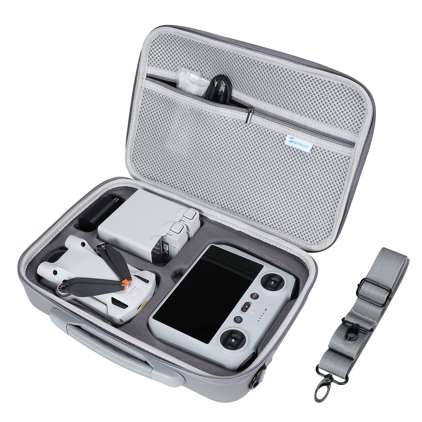Compare Skyreat Mini 3  Mini 3 Pro RC Case, Portable PU Leather Storage Shoulder Bag for DJI Mini 3 Pro Accessories at KSA Price