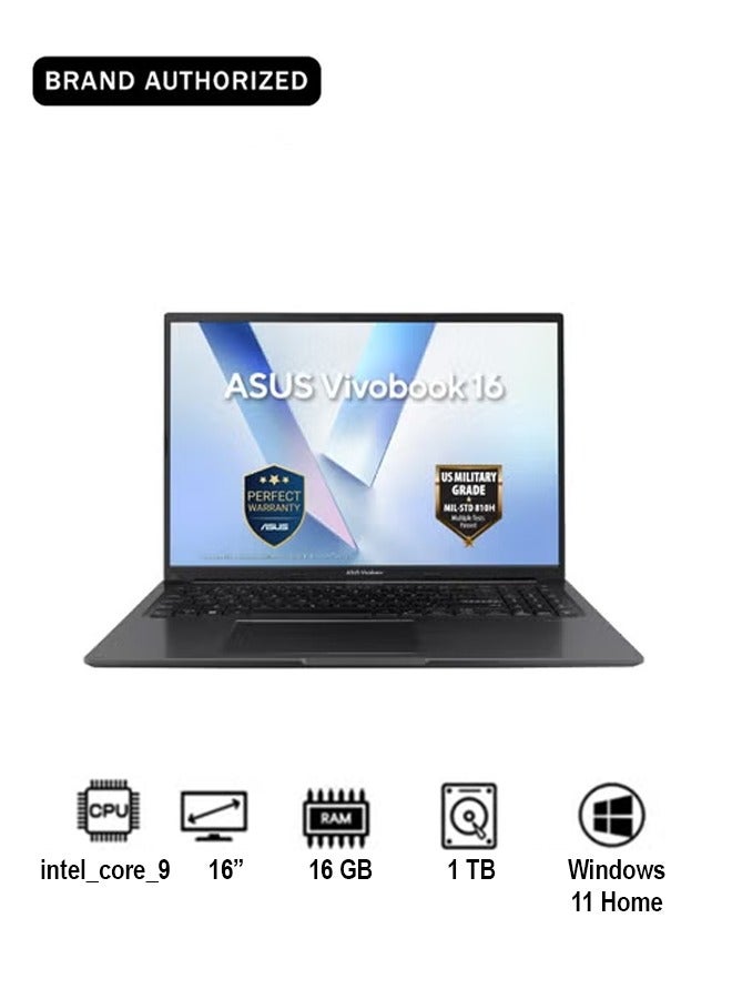 Compare Vivobook 16 Laptop With 16Inch Display, Core 9 270H Processor16GB RAM1TB SSDWindows 11 Home Arabic Indie Black at KSA Price