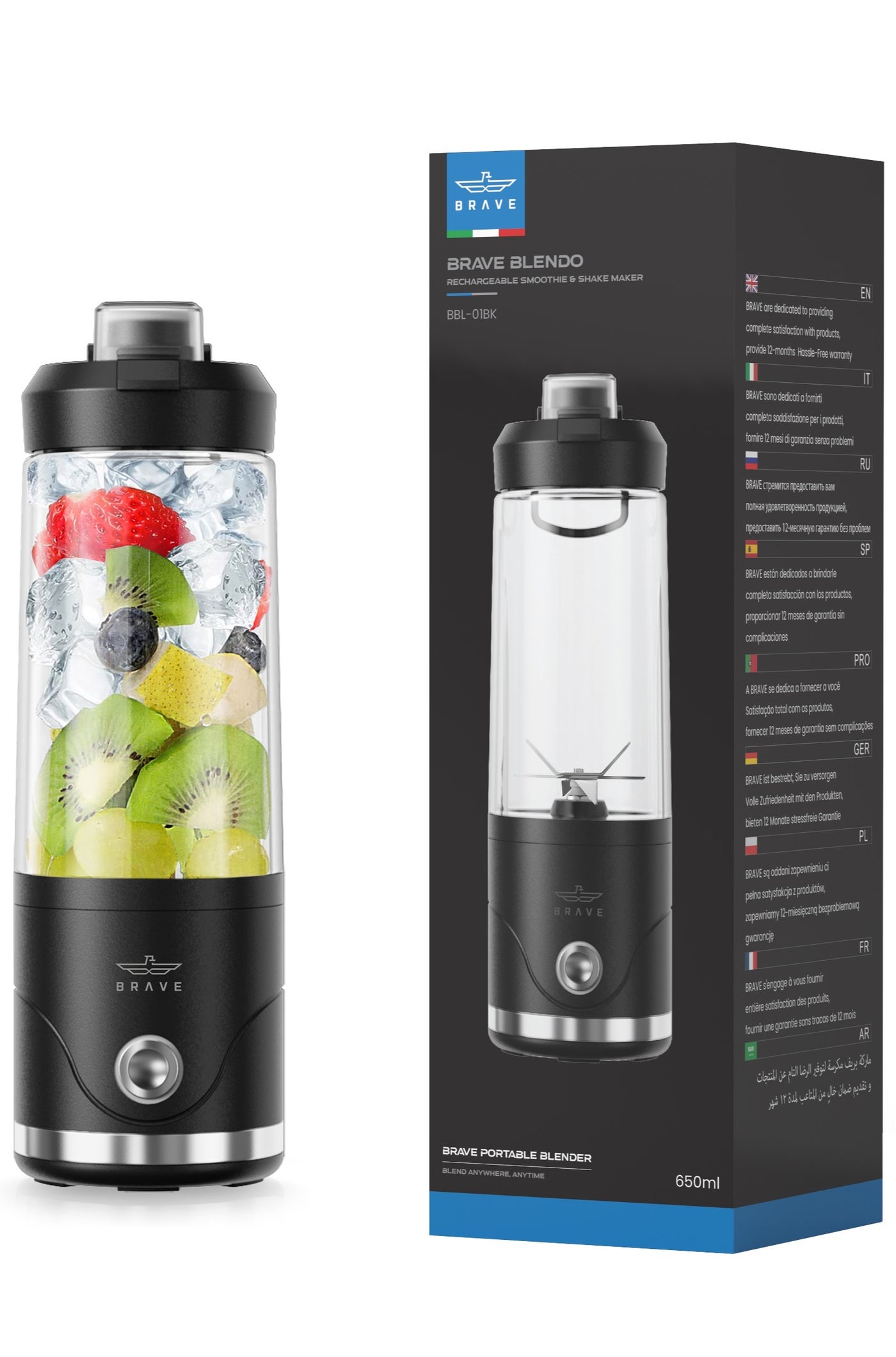 Blendo Portable Blender 650ml with 20,000 RPM Powerful…
