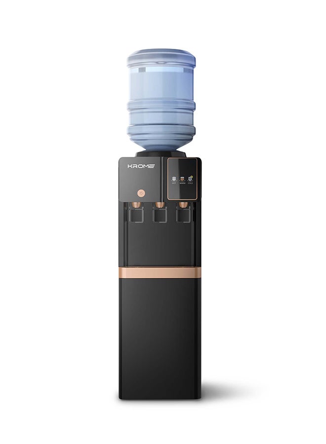 Compare Krome Water Dispenser, Hot, Cold & Normal Water, Compressor Cooling, Child Safety Lock, Stainless Steel Tanks, 500W Heating, 90W Cooling, Storage Cabinet | Ideal for Home & Office Use I KRWTL3TGB KRWTL3TGB Silver and black at KSA Price