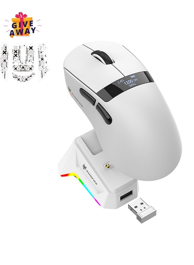 Compare 59g Superlight Wireless Gaming Mouse with Magnetic RGB Charging Dock,BT2.4GhzWired Mouse,22000 DPI,5 Programmable Butt at KSA Price