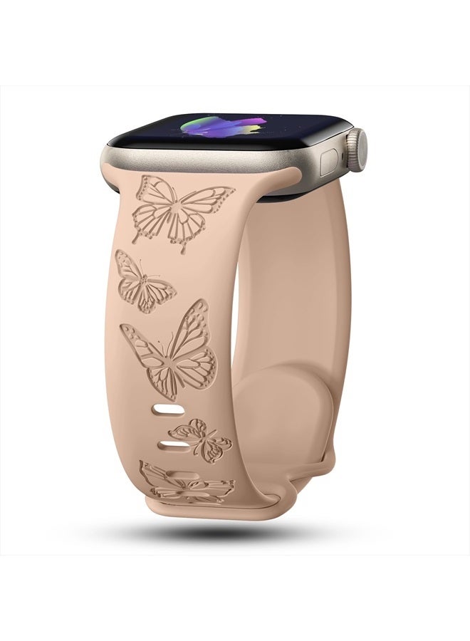 Butterfly Engraved Bands Compatible with Apple Watch…