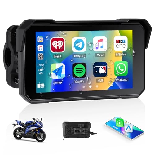 Compare CarPlay Screen for MotorcyclePortable Wireless CarplayAndroid Auto for Motorcycle5 inch IPS Waterproof Portable Radio GPS Display for Motorbike with BluetoothTF Port at KSA Price