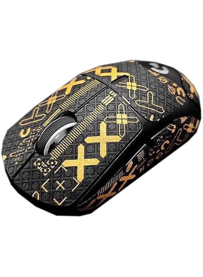 Compare Anti Slip Mouse Tape Compatible with Logitech G PRO X Superlight 2 Wireless Gaming Mouse,PROM Sweat Absorption Mouse Sticker, Allinclusive Coverage Mouse Stickers Black gold print at KSA Price