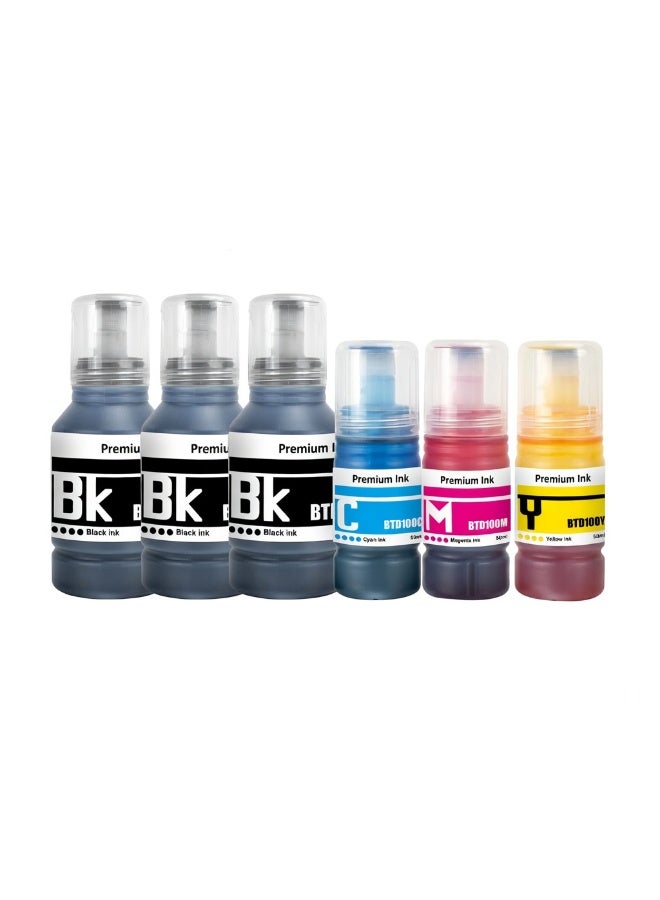 Compare NexNova BTD100Compatible Refill Ink Bottles, 6Pack, 3 Black 108 ml Each and Cyan, Magenta, Yellow 50 ml Each at KSA Price