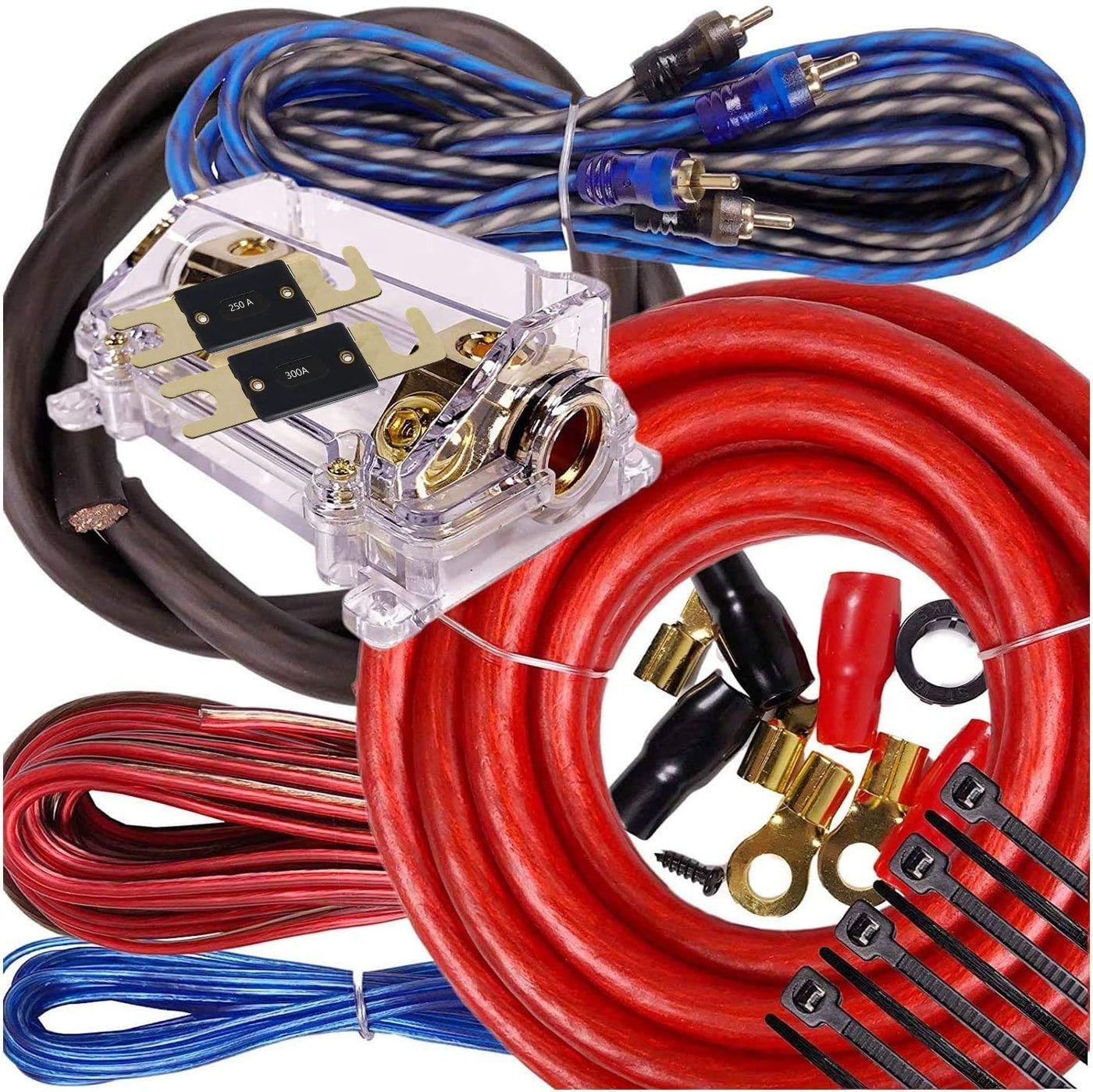 Compare Complete 5000W Gravity 0 Gauge Amplifier Installation Wiring Kit Amp Pk2 0 Ga Blue  for Installer and DIY Hobbyist  Perfect for CarTruckMotorcycleRvATV at KSA Price