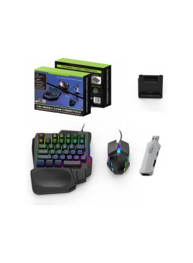 5-in-1 Half-Hand Gaming Keyboard Set Includes Converter…