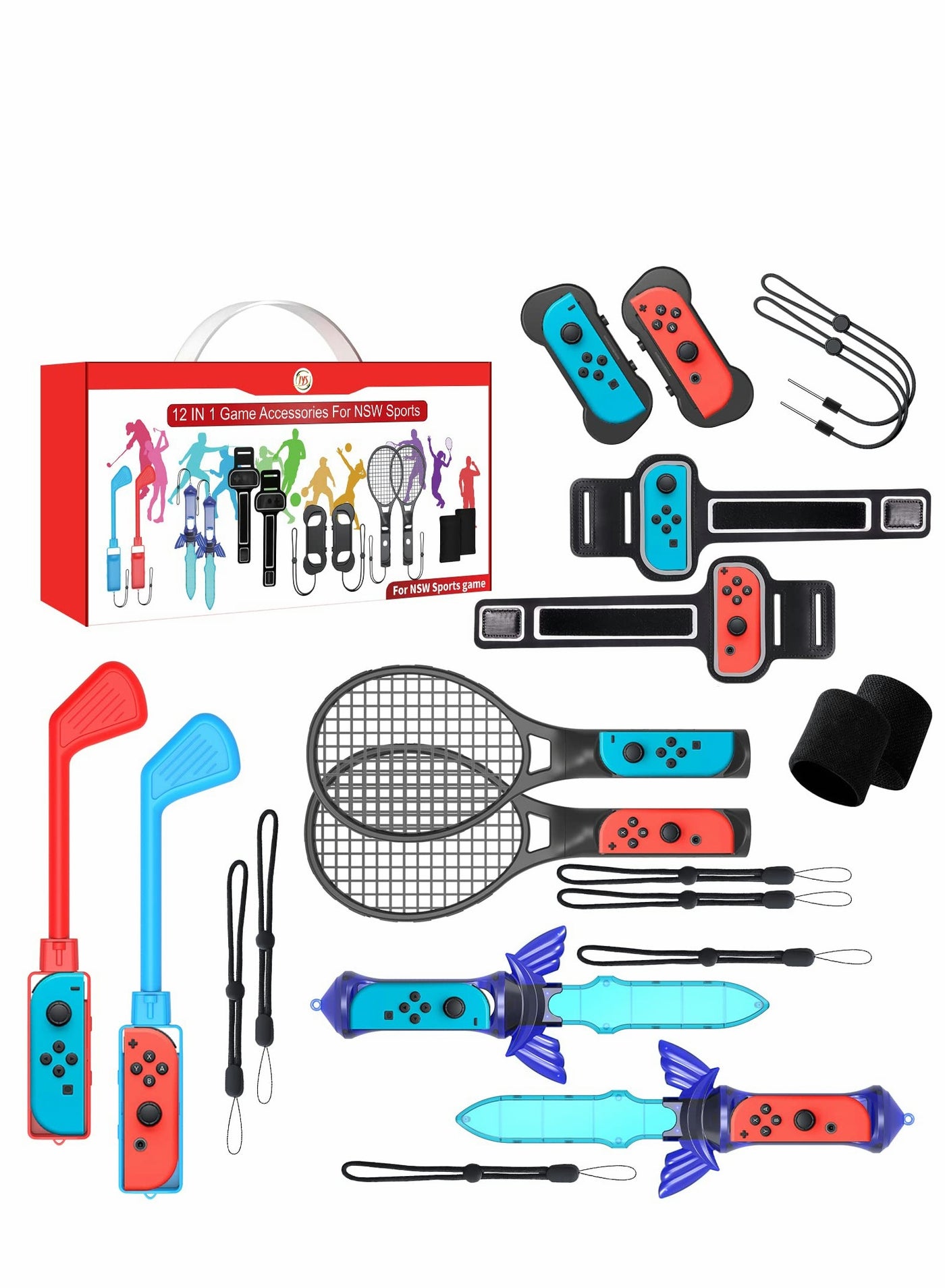 12-in-1 Nintendo Switch Sports Accessories Bundle…