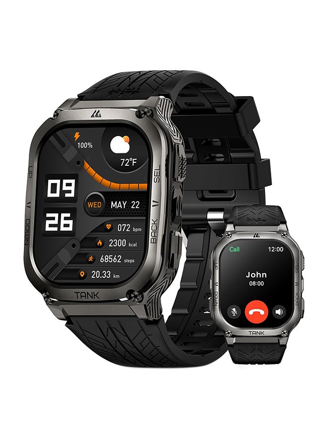 Compare 500 mAh Tank M3 Smartwatch Black  1.96 Amoled Display,  Bluetooth Calling, 10 Day Battery Life, 5ATM Water resistant, 130+ Sports Modes, Heart Rate Monitoring, Sleep Tracking, Rugged Design Black at KSA Price