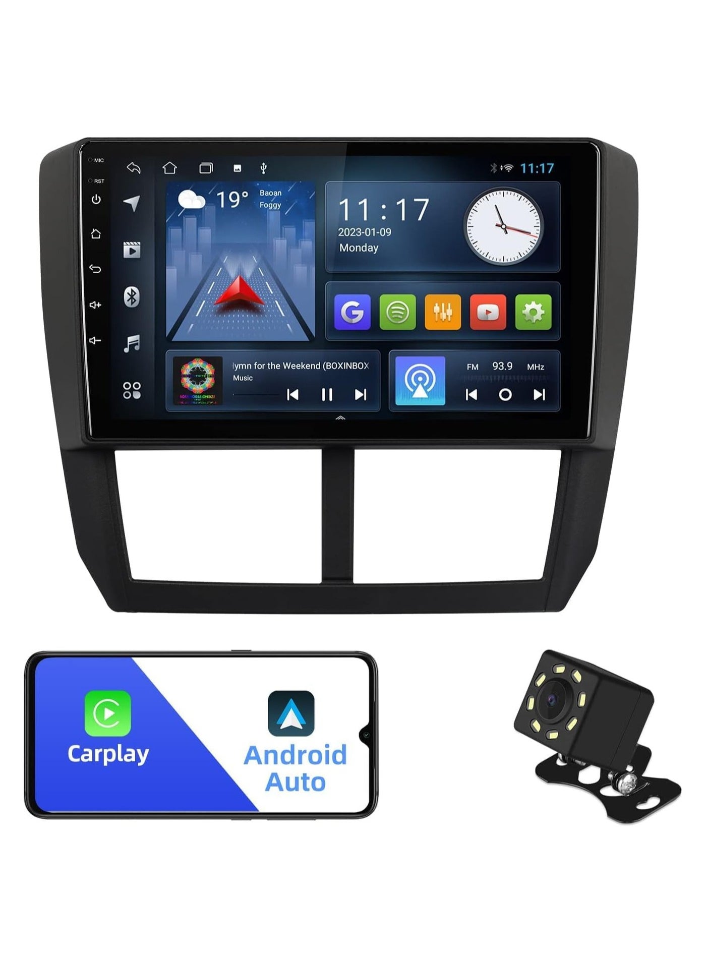 Compare Android Car Stereo for Subaru Forester Impreza WRX STI 2008 2009 2010 2011 2012 6GB RAM 128GB ROM 9 Inch Support SIM Card, Apple Carplay, MirrorLink WiFi BT, IPS Touch Screen with AHD Camera Included at KSA Price