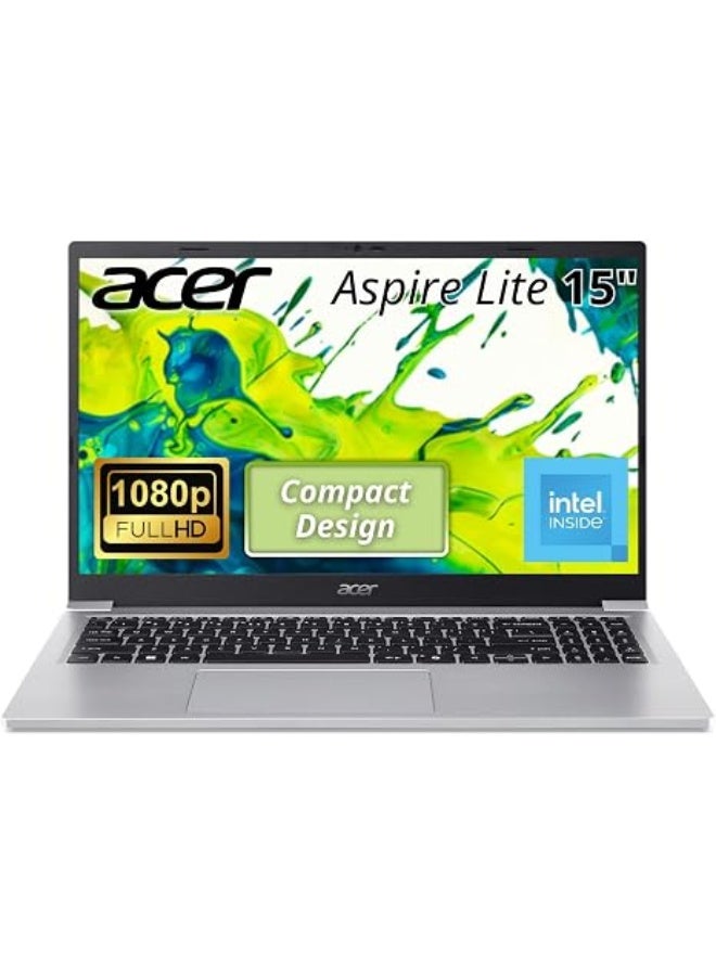 Compare Aspire Lite Laptop with 15.6 FHD IPS Slimbezel Display, Intel Core 3 N350, 8 GB DDR4 RAM, 128 GB SSD, Intel Graphics, Windows 11 Home , English Keyboard, Light Silver English silver at KSA Price