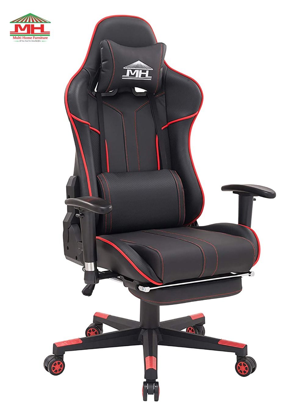 Multi Home Furniture Black & Red Piping Gaming Chair…