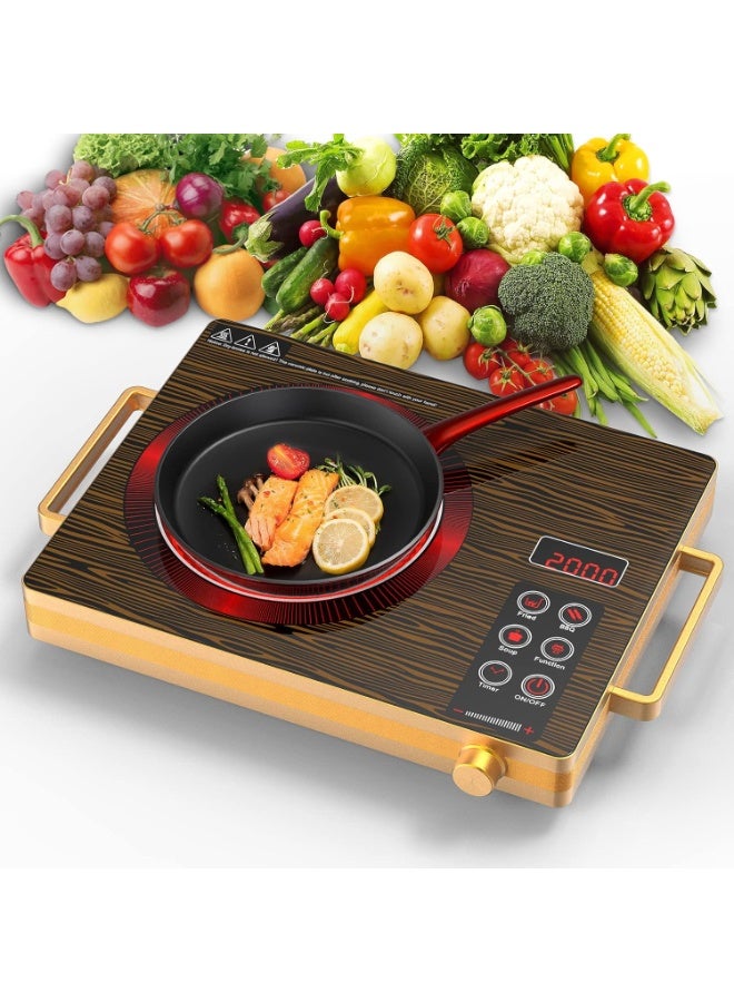 Compare Digital Infrared Cooker Single Cooking Hob, 3500Watt Burner with Adjustable Temperature,  Energy Saving Touch and Sensor Touchpad Control, Timer, Multi Functions Include Fried, BBQ, Soup Sunglow at KSA Price
