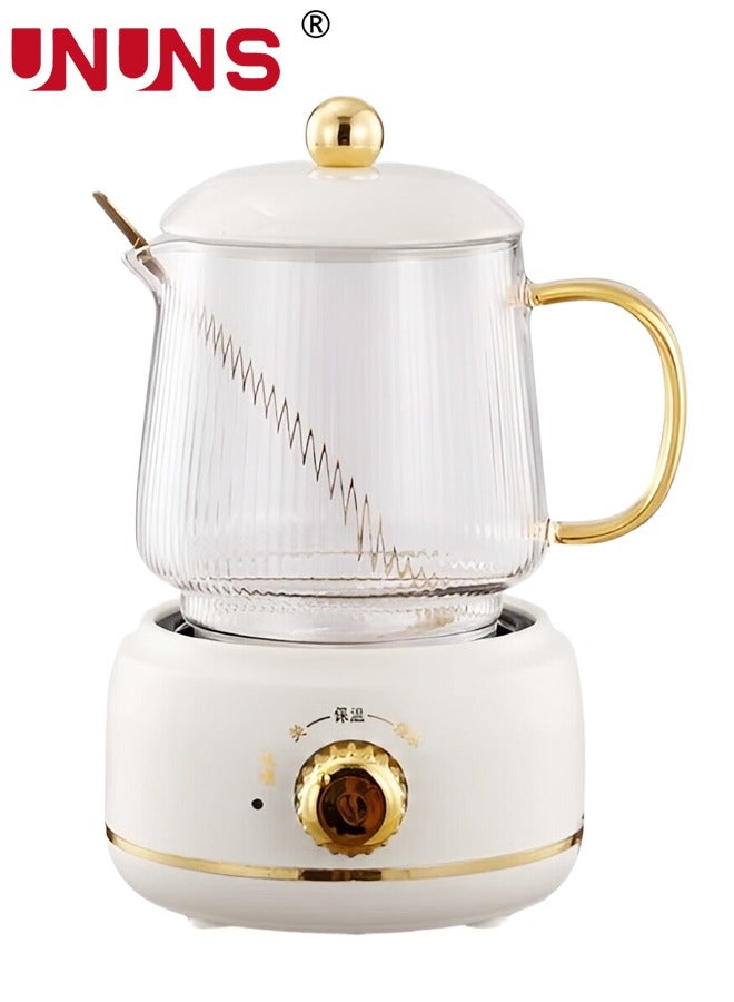 Compare Small Electric Kettle,Automatic Heat Preservation,Glass Portable Kettle Temperature Control,High Borosilicate Glass,600ML Capacity for Your Office or Kitchen,White at KSA Price