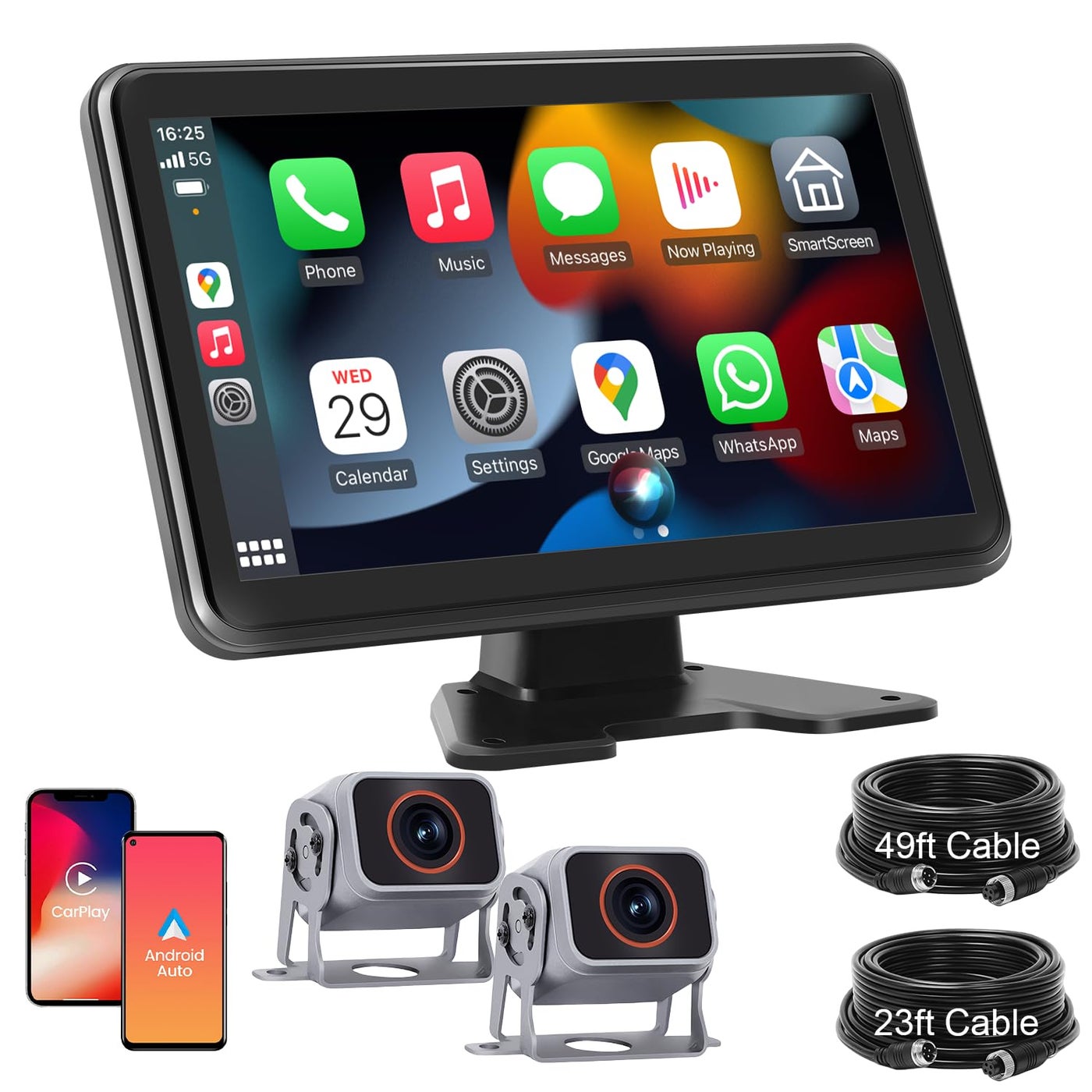 Compare Losuudy HD1080P Wired Backup Camera System with Apple Carplay Android Auto10 Touch Screen Monitor 2 Rearview Reverse Cameras Night Vision IP68rated Backup Camera for Trucks RVs Trailers at KSA Price