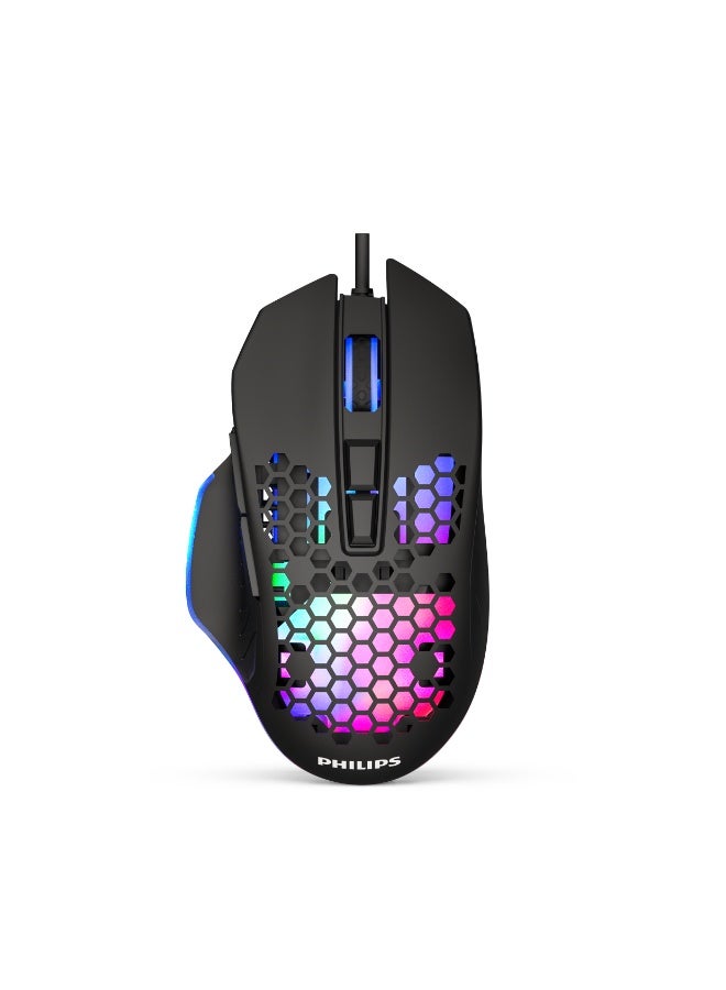 Compare Wired Gaming Mouse – 6400 DPI Optical Sensor, 9 Programmable Buttons, 7Way RGB Lighting, 6600 FPS, HighPrecision Ergonomic Design , Black at KSA Price