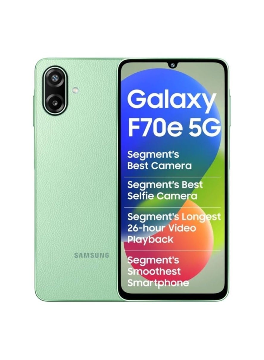Compare Samsung Galaxy F70e 5G Limelight Green, 4GB RAM, 128GB Storage | Dimensity 6300 Processor | 50MP Camera | 120Hz Display | 6000mAh Battery at KSA Price