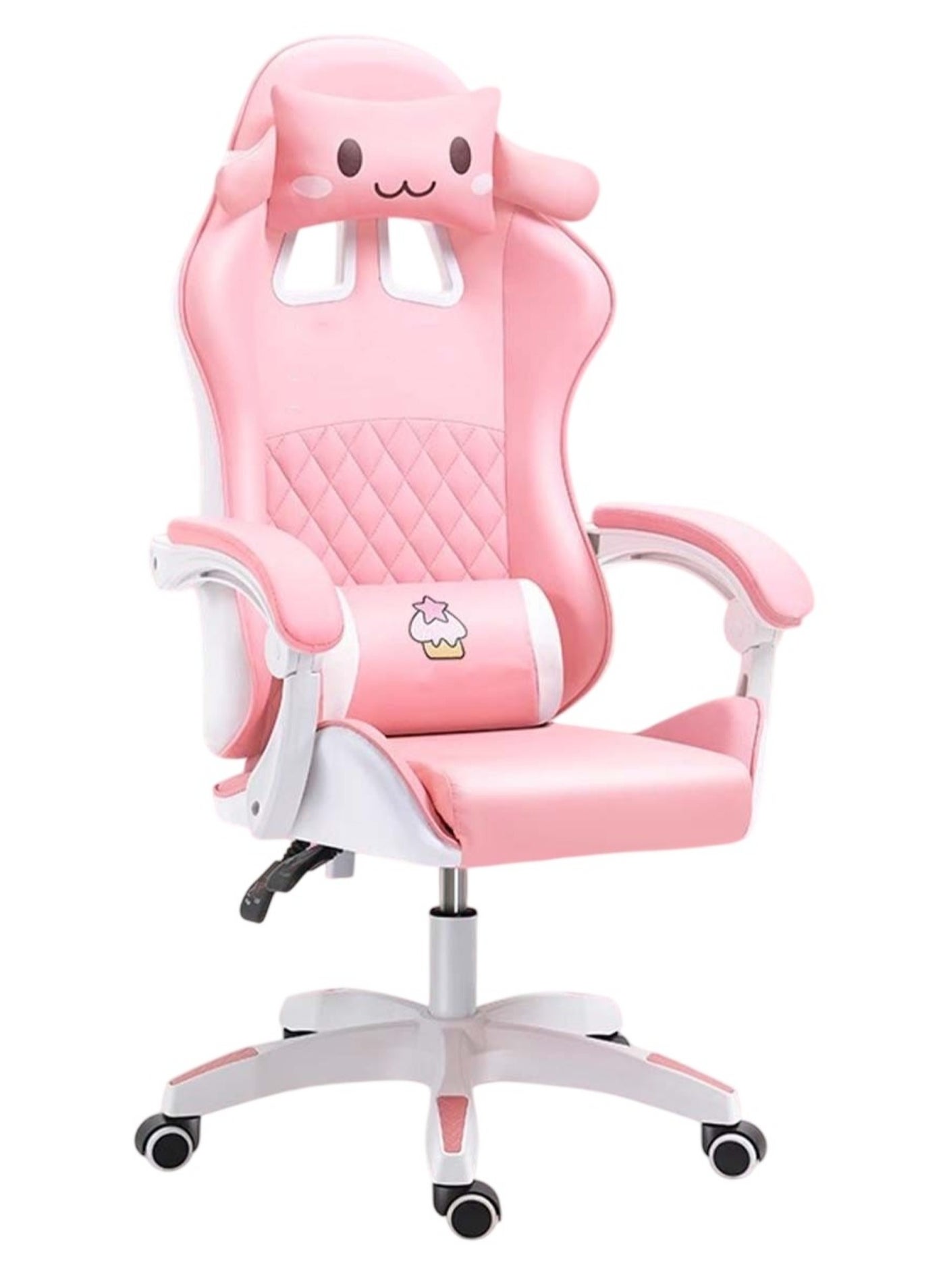 Compare Pink Cartoon Gaming Chair Ergonomic Comfort for Study & Gaming at KSA Price