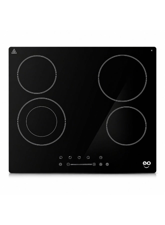 Compare EO 60cm BuiltIn Electric Ceramic Hob, 4 HiLight Cooking Zones, Dual Ring Zone, Touch Control, Child Lock, Digital Timer, Black Ceramic Glass, 5900W at KSA Price