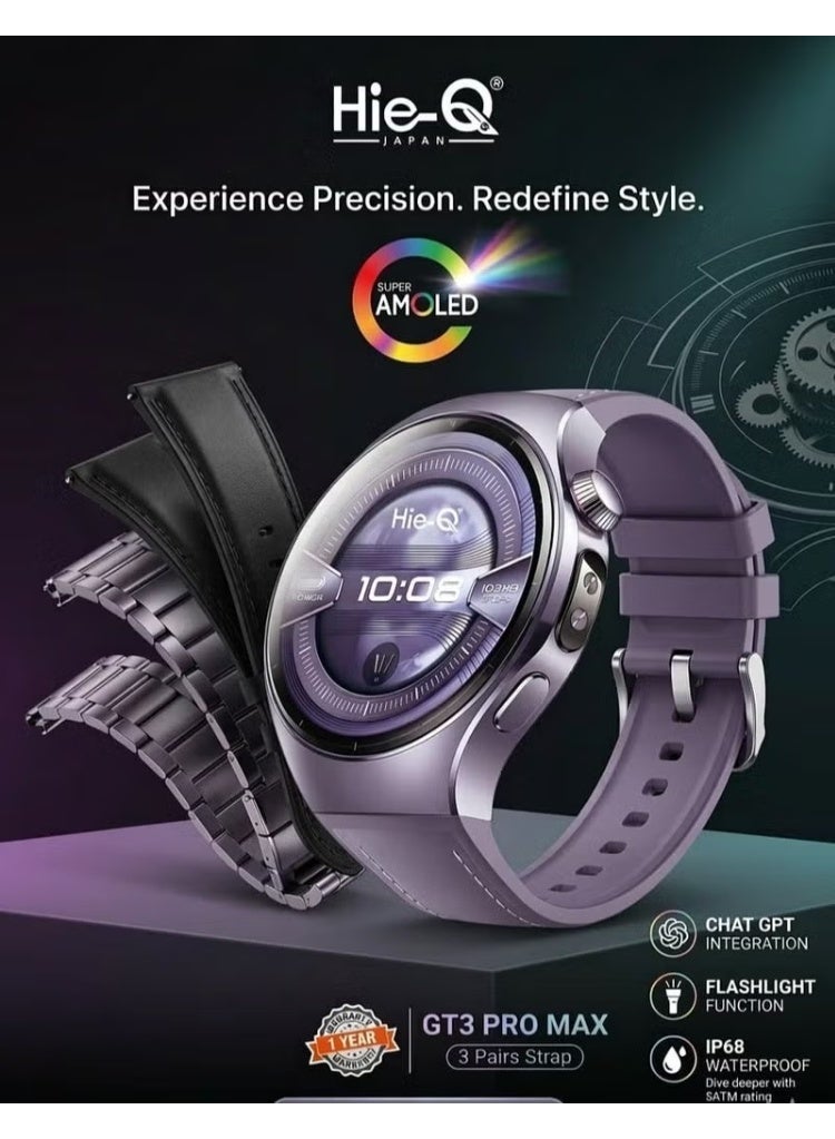 Hie-Q-GT3 Pro max Smart Watch – Advanced Fitness Tracking,…
