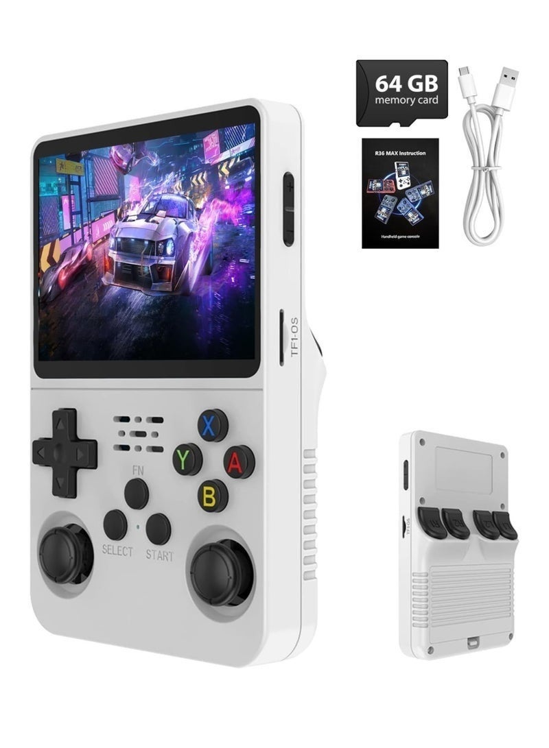 Compare R36S Retro Handheld Game Console, White, 15000+ Games, 64G Builtin Storage, Portable Gaming System with Color Display, Rechargeable Controller at KSA Price