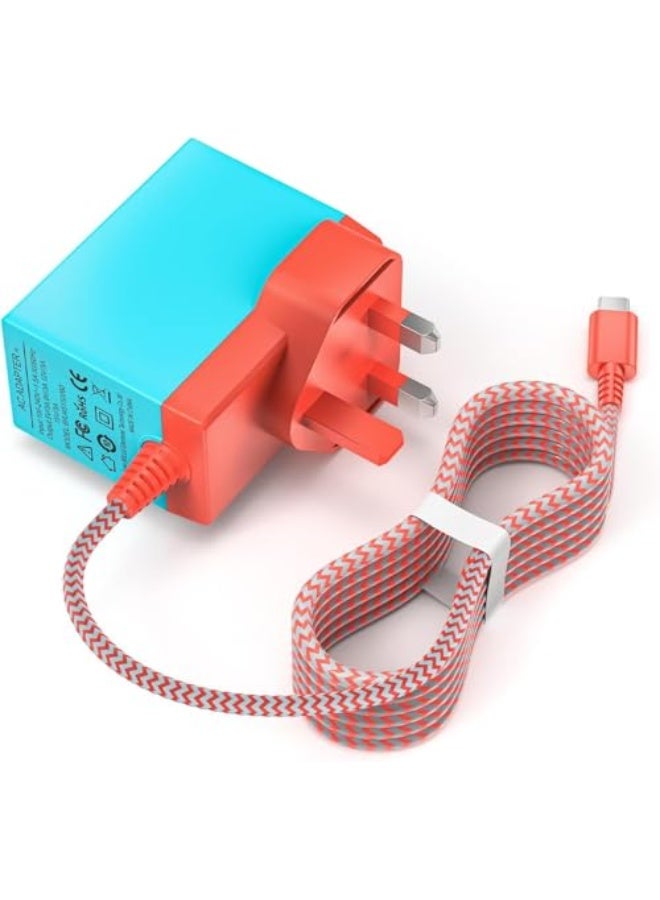 Compare Switch Charger Cable Compatible with Nintendo Charger SwithchSwitch LiteSwitch DockSwitch OLEDSwitch Pro Controller AC Adapter UK Plug 15V 2.6A Fast Charging Support TV Mode at KSA Price