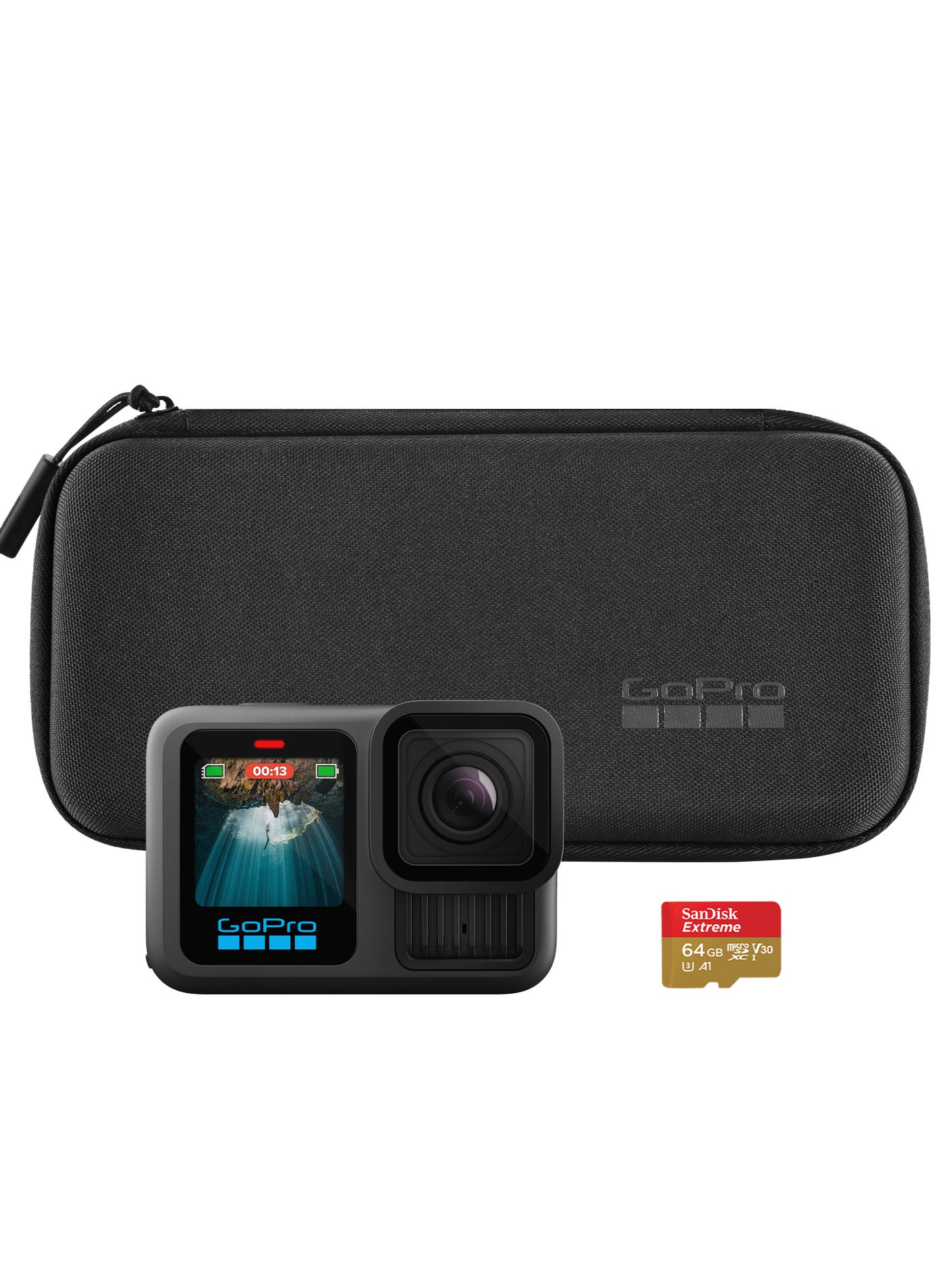 Compare GoPro Hero13 Black Specialty Bundle with 64GB mircoSD Card at KSA Price