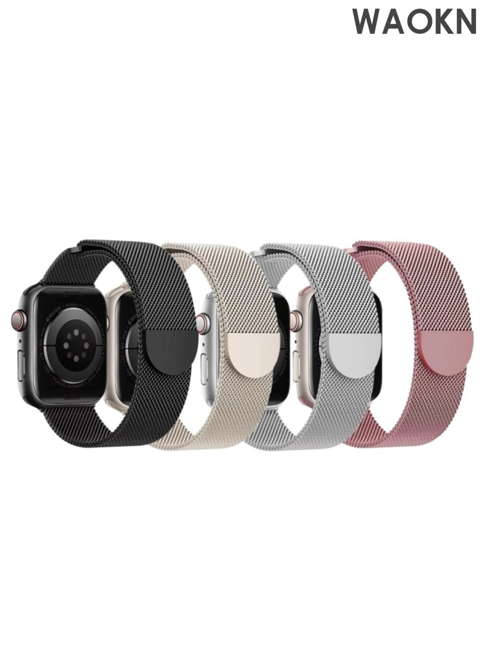 Compare for Apple Watch Series 10 46mm,Compatible with Apple Watch Band 49mm 45mm 44mm 42mm,Metal Stainless Steel Strap Replacement WristBands for Apple Watch Series 9 8 7 6 5 4 3 ultra 2 ultra Black , pink , Silver and starlight silver . at KSA Price