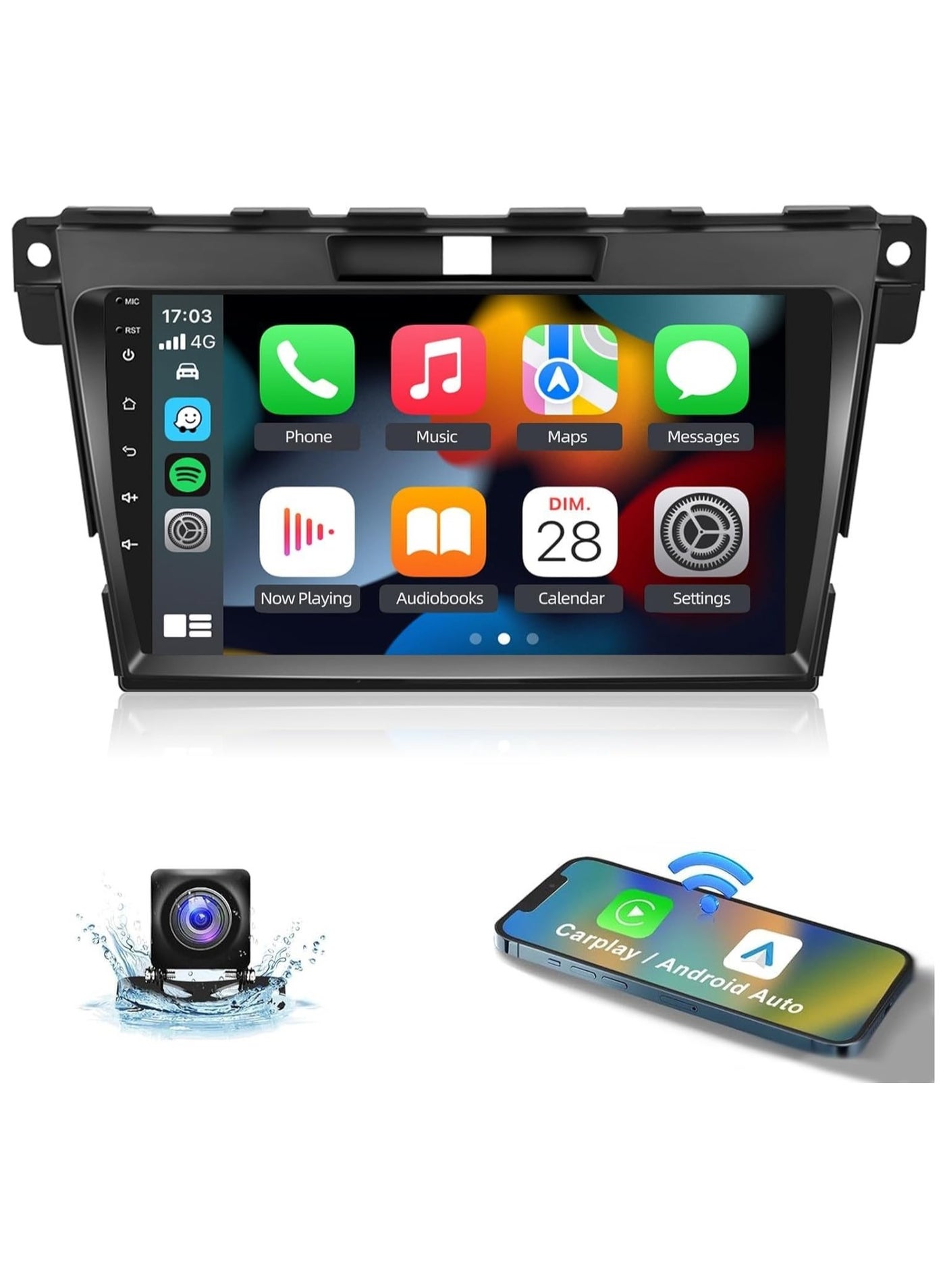 Compare Android Car Stereo for Mazda CX7 CX7 CX 7 2007 To 2014 4GB RAM 64GB ROM Support Apple Carplay,MLink WiFi BT,Radio GPS Navigation,9 Inch IPS Touch Screen with AHD Camera Included at KSA Price