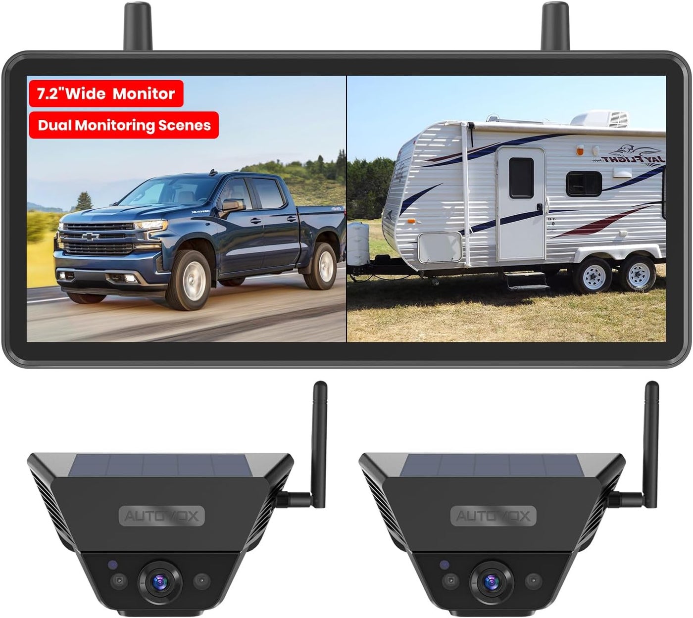 AUTO-VOX Solar Camera Wireless for RV & Trailers…